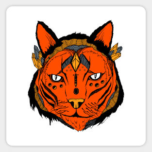 Orangrey Mystical Tribal Cat Magnet